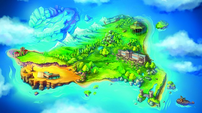 Illustration einer Insel aus der App Nature World