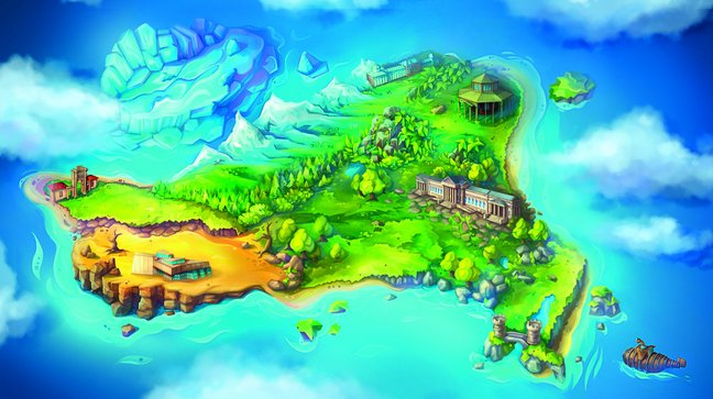Illustration einer Insel aus der App Nature World