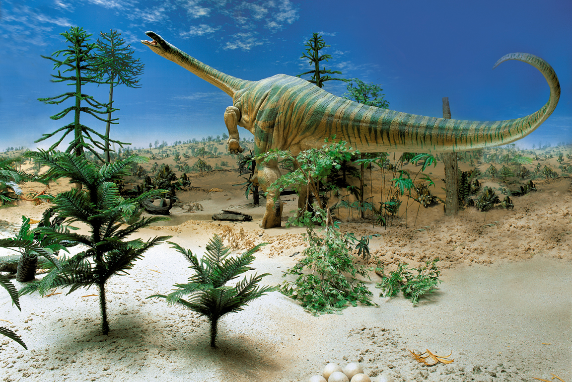 Diorama des Mittleren Keupers mit Plateosaurus