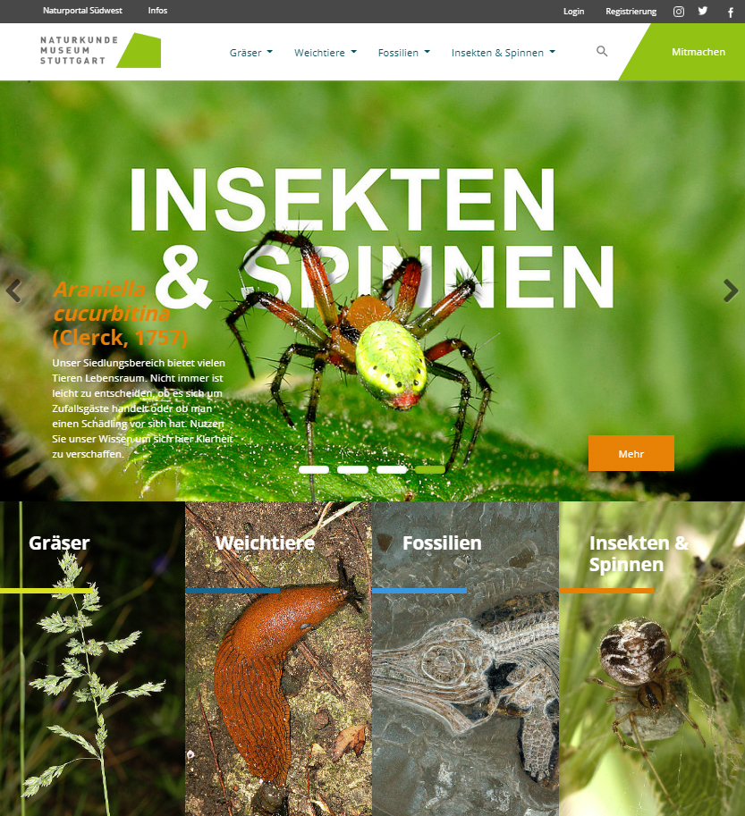 Screenshot Naturportal Südwest